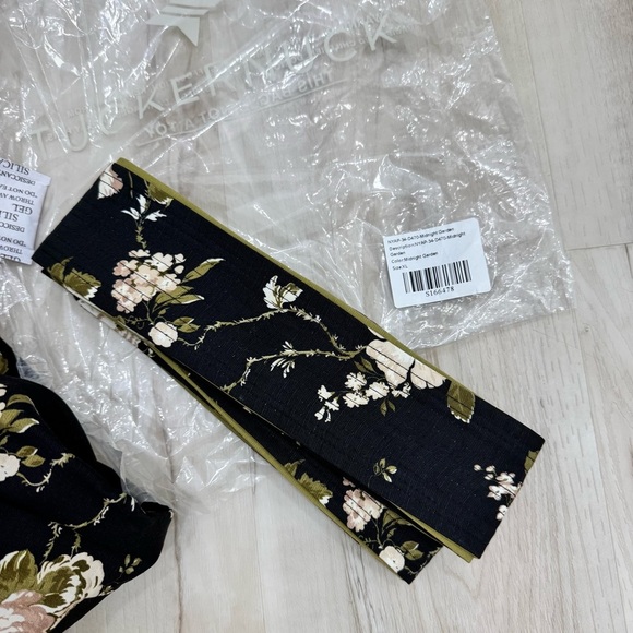 Tuckernuck NEW Midnight Garden Lyles Puff Sleeve Floral Boho Maxi Dress Size XL - Picture 12 of 12